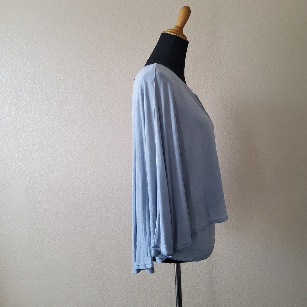 XCVI Wearables Overlay Knit Top Size S Blue New - Picture 4 of 9